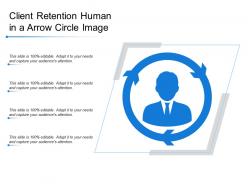 Client retention human in a arrow circle image