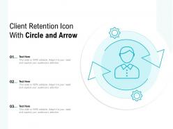 Client retention icon with circle and arrow