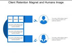 Client retention magnet and humans image