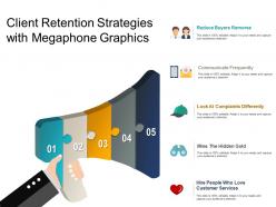 Client retention strategies with megaphone graphics