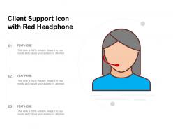 Client support icon with red headphone