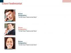 Client testimonial communication planning ppt powerpoint presentation portfolio