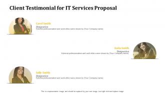 Client testimonial for it services proposal ppt portrait