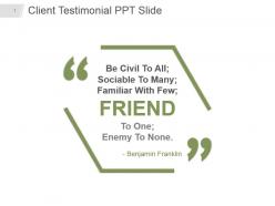 Client testimonial ppt slide