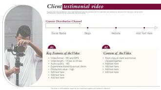 Client Testimonial Video Influencer Reel And Video Action Plan Playbook