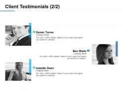 Client testimonials a379 ppt powerpoint presentation professional ideas