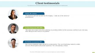Client Testimonials Alto Pharmacy Investor Funding Elevator Pitch Deck