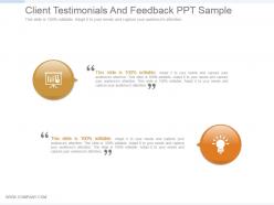 Client testimonials and feedback ppt sample