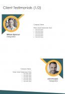 Client Testimonials Branding Design Proposal Template One Pager Sample Example Document