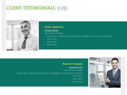 Client testimonials communication ppt powerpoint examples
