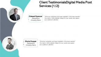 Client testimonials digital media post services ppt styles icon