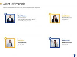 Client testimonials edtech ppt infographic template background