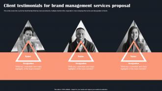 Client Testimonials For Brand Management Services Proposal Ppt Slides Inspiration