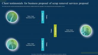 Client Testimonials For Business Proposal Of Scrap Removal Services Proposal Ppt Outline