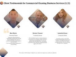 Client testimonials for commercial cleaning business services r327 ppt demonstration