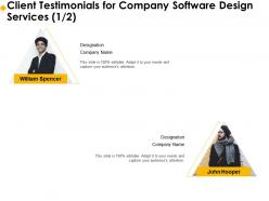 Client Testimonials For Company Software Design Services R263 Ppt Templates