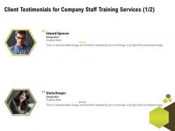Client Testimonials For Company Staff Training Services L1484 Ppt Powerpoint Icon