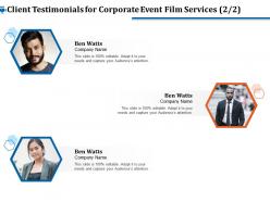 Client Testimonials For Corporate Event Film Services R357 Ppt Inspiration
