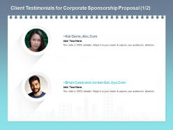 Client testimonials for corporate sponsorship proposal l1771 ppt powerpoint pictures