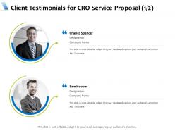 Client testimonials for cro service proposal l1733 ppt powerpoint inspiration