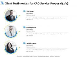 Client testimonials for cro service proposal l1734 ppt powerpoint samples