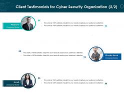 Client testimonials for cyber security organization r82 ppt powerpoint presentation