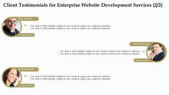 Client testimonials for enterprise website development services ppt sides rule