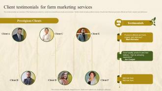 Client Testimonials For Farm Marketing Services Farm Marketing Plan To Increase Profit Strategy SS