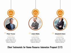 Client Testimonials For Human Resource Automation Proposal R126 Ppt Ideas