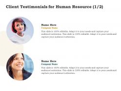 Client testimonials for human resource l1429 ppt powerpoint presentation outline