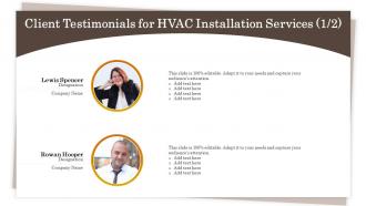 Client testimonials for hvac installation services ppt slides file