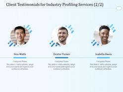 Client testimonials for industry profiling services l1606 ppt powerpoint information