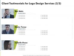 Client testimonials for logo design services r80 ppt powerpoint presentation gallery