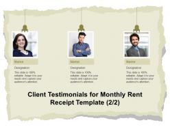 Client Testimonials For Monthly Rent Receipt Template Ppt Powerpoint Slides Examples