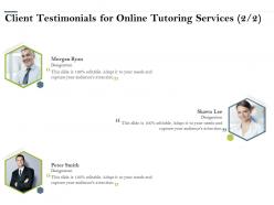 Client testimonials for online tutoring services r219 ppt powerpoint presentation icon visual