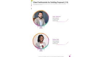 Client Testimonials For Painting Proposal One Pager Sample Example Document
