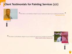 Client testimonials for painting services r233 ppt powerpoint presentation gallery professional