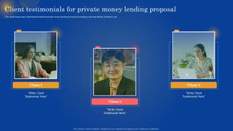 Client Testimonials For Private Money Lending Private Mortgage Lender Proposal