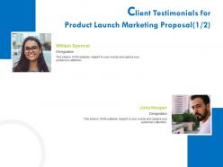 Client testimonials for product launch marketing proposal r378 ppt inspiration