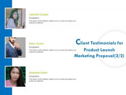Client testimonials for product launch marketing proposal r379 ppt template