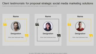 Client Testimonials For Proposal Strategic Social Media Marketing Solutions