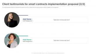 Client Testimonials For Smart Contracts Implementation Proposal Idea Colorful
