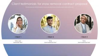 Client Testimonials For Snow Removal Contract Proposal Snow Shoveling Services Proposal