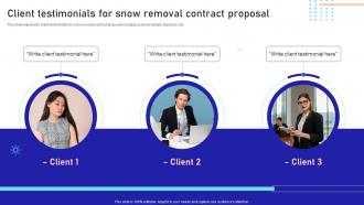 Client Testimonials For Snow Removal Contract Residential Snow Removal Services Proposal