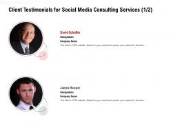 Client testimonials for social media consulting services l1576 ppt powerpoint design