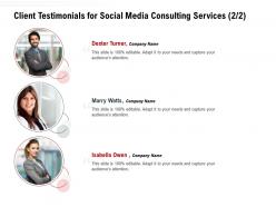 Client testimonials for social media consulting services l1577 ppt powerpoint images