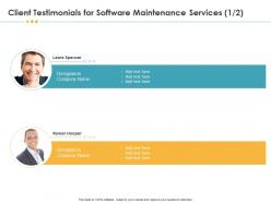 Client testimonials for software maintenance services r104 ppt file brochure
