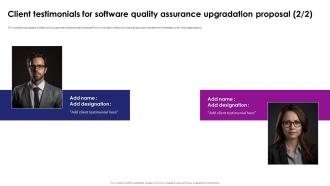 Client Testimonials For Software Quality Assurance Upgradation Proposal Impactful Editable