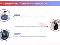 Client testimonials for video production services r324 ppt demonstration