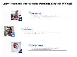 Client testimonials for website designing proposal template ppt powerpoint summary